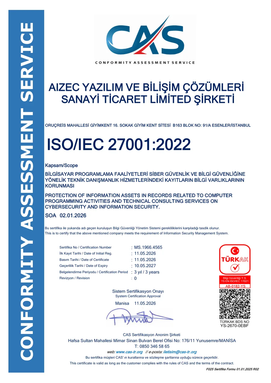 ISO/IEC 27001:2022 belgesinin ilk sayfası